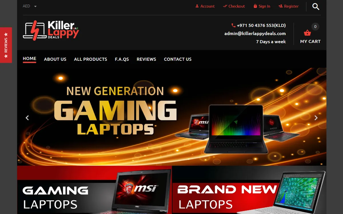 Killer Lappy Deals website designed and developed by AHL Technologies (Dubai, UAE)