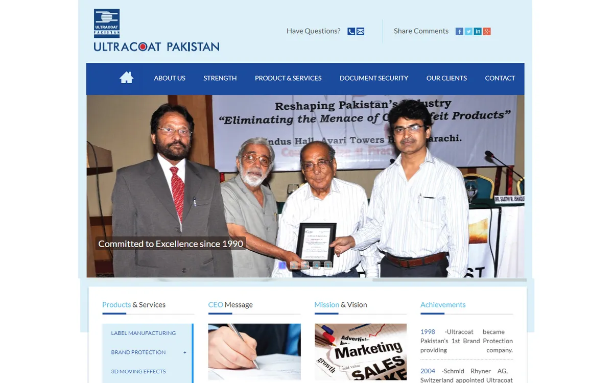 UltraCoat Pakistan website designed and developed by AHL Technologies (Karachi, Pakistan)